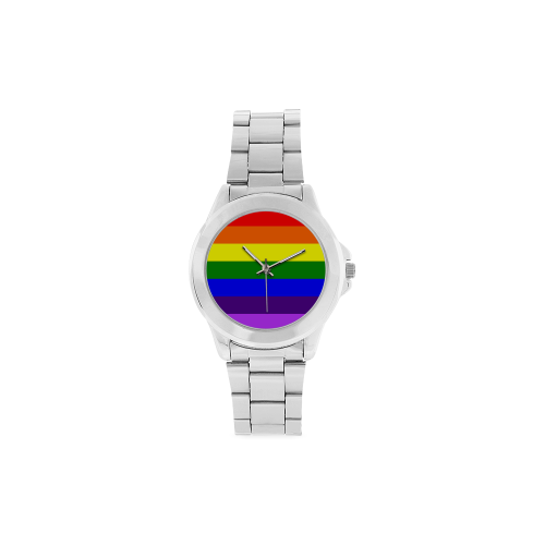 Rainbow Flag (Gay Pride - LGBTQIA+) Unisex Stainless Steel Watch(Model 103)