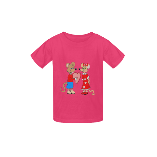 Love Mice Pink Kid's  Classic T-shirt (Model T22)