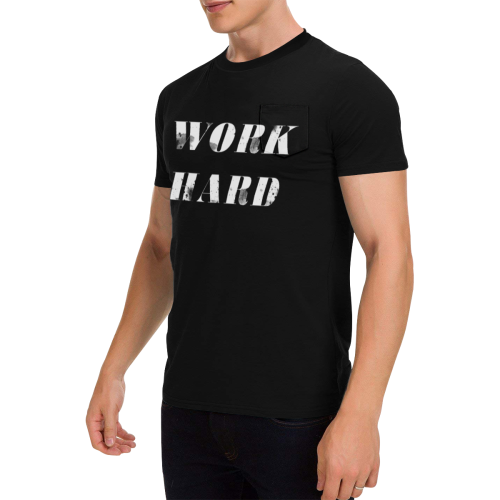 Work hard Men's All Over Print T-Shirt with Chest Pocket (Model T56)