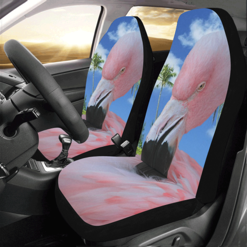 Flamingo and Beach Car Seat Covers (Set of 2)