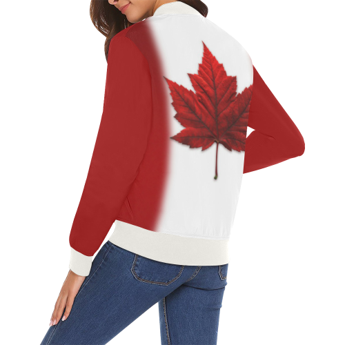 Canada Flag Jackets Womens' Bomber Jackets All Over Print Bomber Jacket for Women (Model H19)