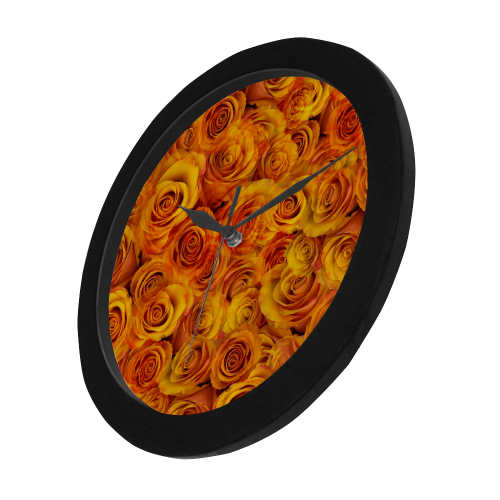 Grenadier Tangerine Roses Circular Plastic Wall clock