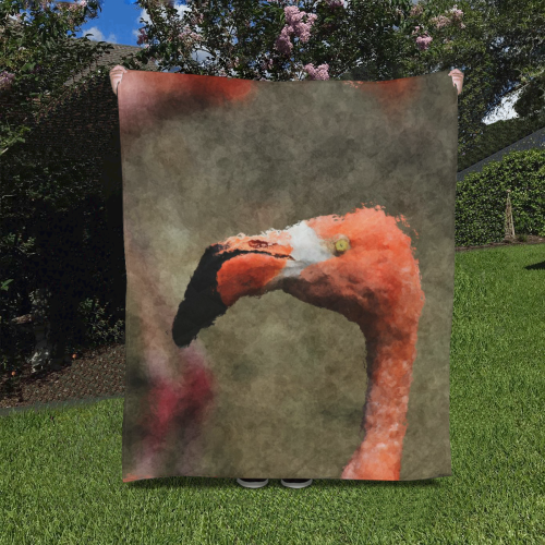 animal art studio 26516 flamingo Quilt 50"x60"