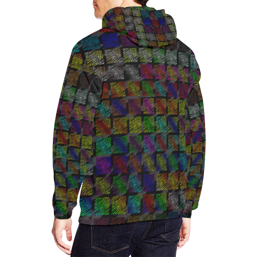 Ripped SpaceTime Stripes Collection All Over Print Hoodie for Men/Large Size (USA Size) (Model H13)