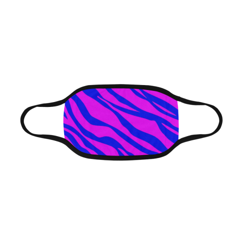Hot Pink Blue Zebra Stripes Mouth Mask