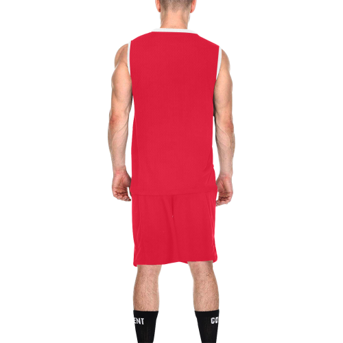 color Spanish red All Over Print Basketball Uniform