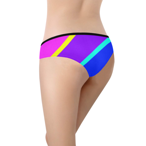 Bright Neon Colors Diagonal Women's Hipster Panties (Model L33)