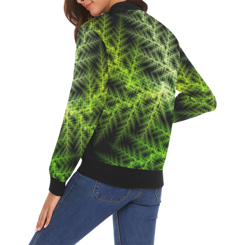 Evergreen All Over Print Bomber Jacket for Women (Model H19)