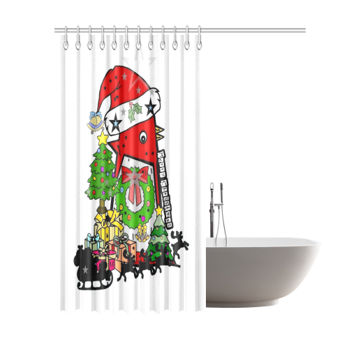 Chicken Christmas by Nico Bielow Shower Curtain 69"x84"