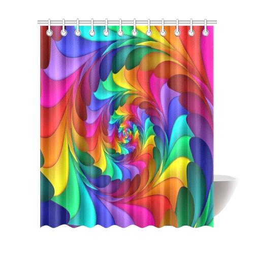 RAINBOW CANDY SWIRL Shower Curtain 72"x84"