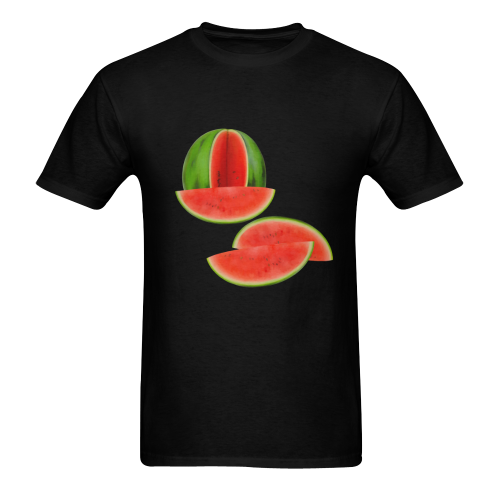 Watercolor Watermelon, red, green and sweet Men's T-Shirt in USA Size (Two Sides Printing)