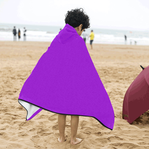 color dark violet Kids' Hooded Bath Towels