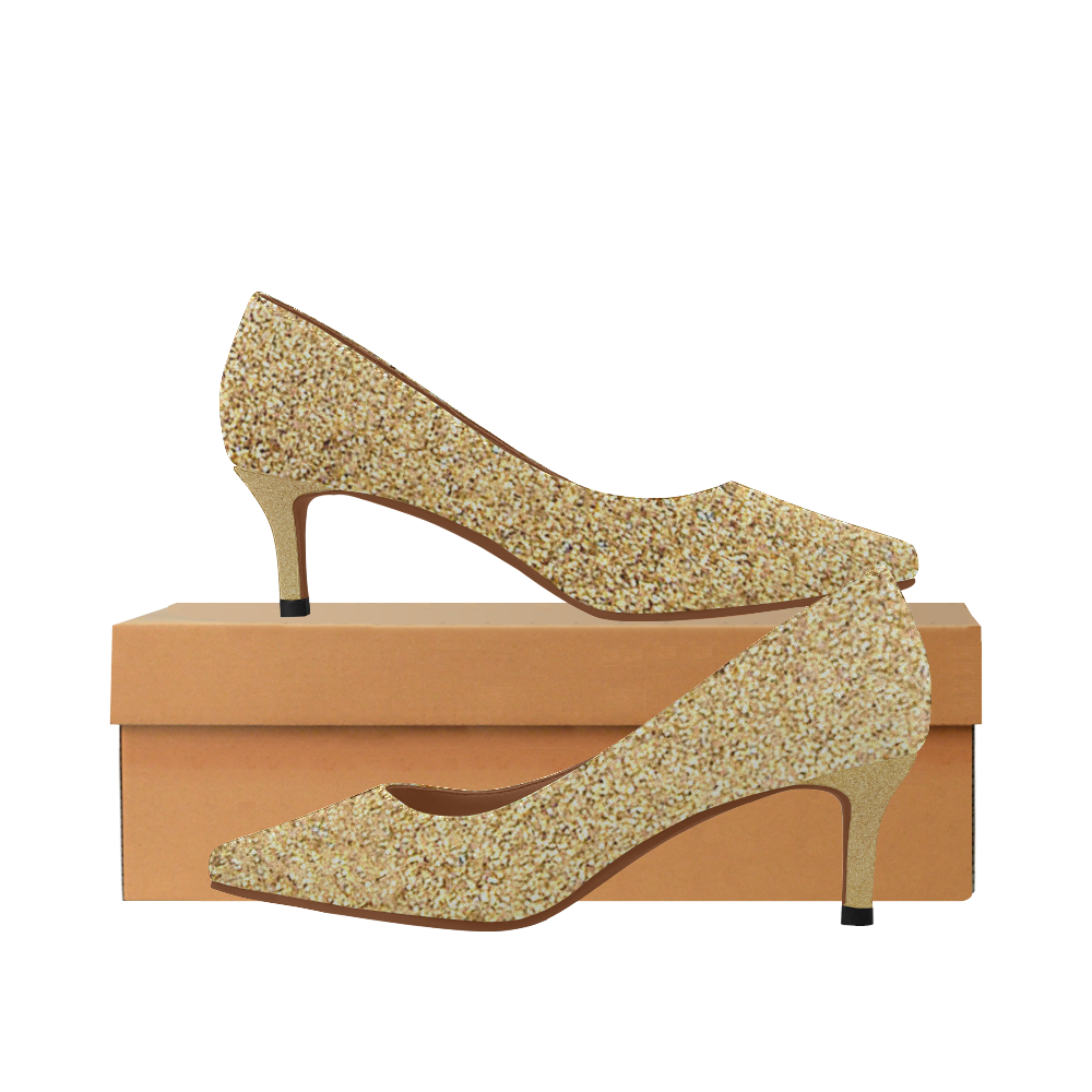 glitter pumps low heel