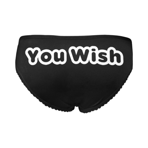 You Wish Back White And Black Women's All Over Print Girl Briefs (Model L14)