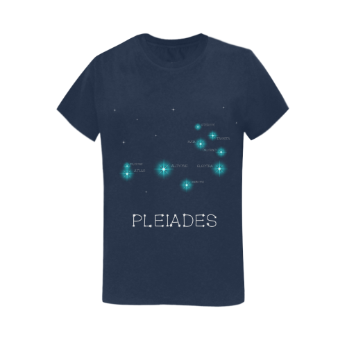 Star cluster Pleiades funny astronomy sky Taurus Women's T-Shirt in USA Size (Two Sides Printing)