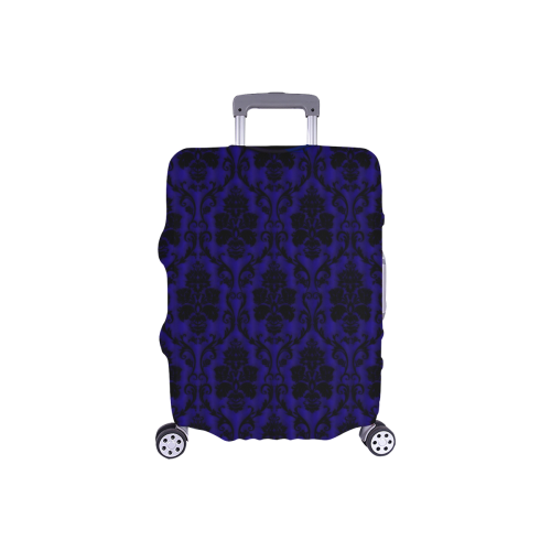 Gothic Victorian Black'n Blue Pattern Luggage Cover/Small 18"-21"
