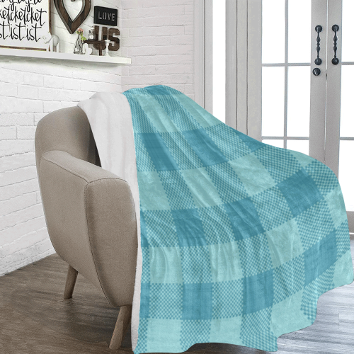 Turquoise Plaid Ultra-Soft Micro Fleece Blanket 70''x80''