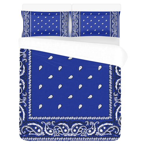 KERCHIEF PATTERN BLUE 3-Piece Bedding Set