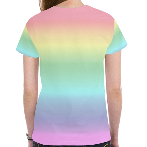 Pastel Rainbow New All Over Print T-shirt for Women (Model T45)