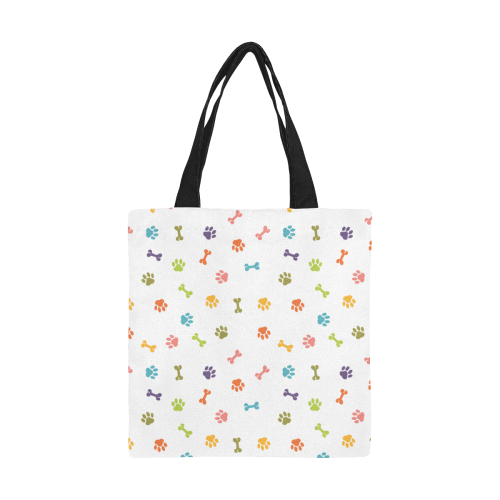 Dog Paws White All Over Print Canvas Tote Bag/Small (Model 1697)
