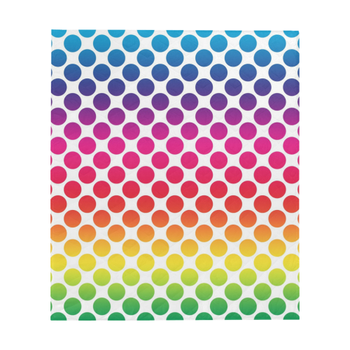 Rainbow Polka Dots Quilt 60"x70"