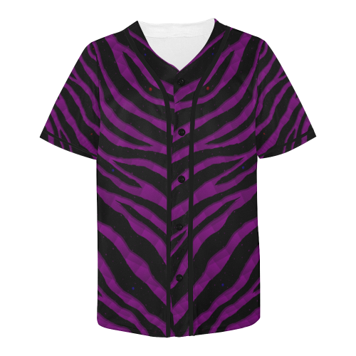 Ripped SpaceTime Stripes - Purple All Over Print Baseball Jersey for Men (Model T50)