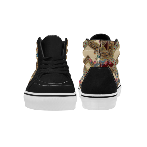 Luxury Abstract Design Women's High Top Skateboarding Shoes/Large (Model E001-1)