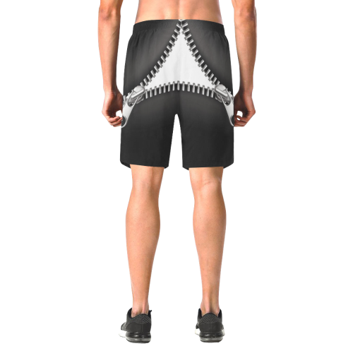 ZIPPER FOUR Men's All Over Print Elastic Beach Shorts (Model L20)