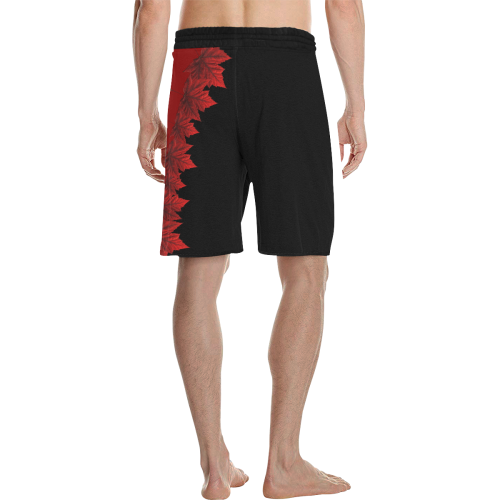 Canada Maple Leaf Shorts - Casual Black Men's All Over Print Casual Shorts (Model L23)