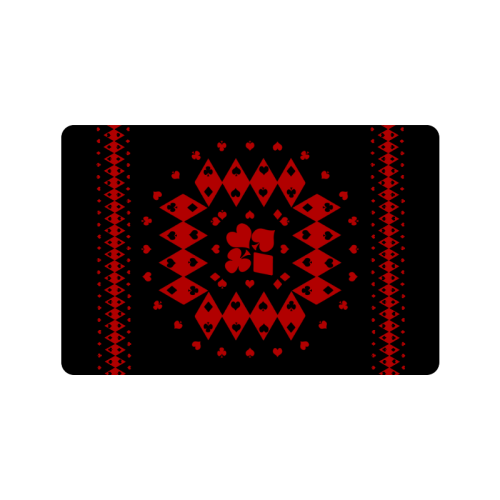 Black and Red Playing Card Shapes Doormat 24"x16"