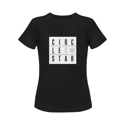 Logo Square(WBG) Black Women's T-Shirt in USA Size (Front Printing Only)