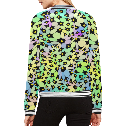 Power Flowers 318A by JamColors All Over Print Bomber Jacket for Women (Model H21)