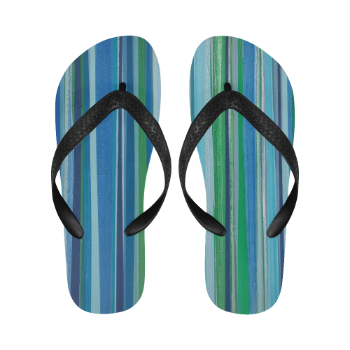 painted stripe Flip Flops for Men/Women (Model 040)
