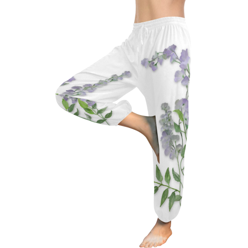 Purple tiny flower with shadow - floral watercolor Women's All Over Print Harem Pants (Model L18)