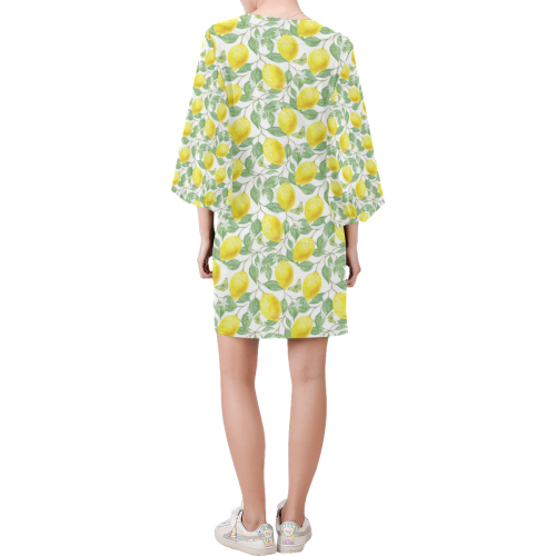 Lemons And Butterfly Bell Sleeve Dress (Model D52)