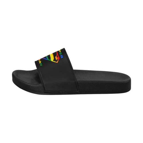 Super Human Pride Slides Black Men's Slide Sandals (Model 057)
