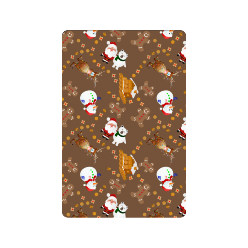 Christmas Gingerbread, Snowman, Reindeer and Santa Claus Brown Doormat 24"x16"