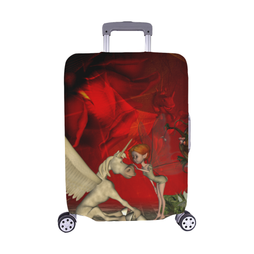 Cute little fairy and pegasus Luggage Cover/Medium 22"-25"