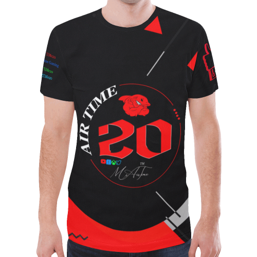 AIRTIME 3D SHARK New All Over Print T-shirt for Men/Large Size (Model T45)