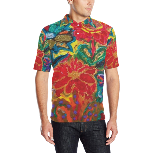 2928002-HABEFECO-7 Men's All Over Print Polo Shirt (Model T55)