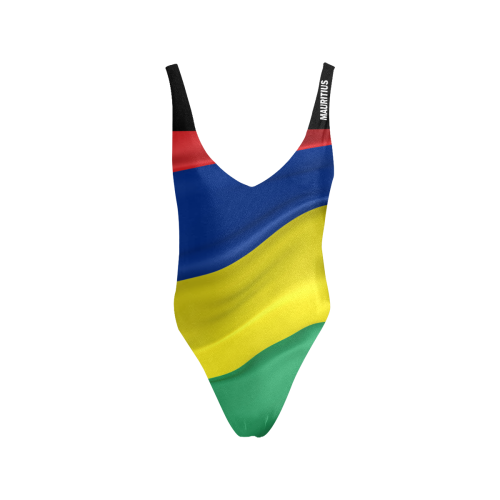 Mauritius Flag Sexy Low Back One-Piece Swimsuit (Model S09)