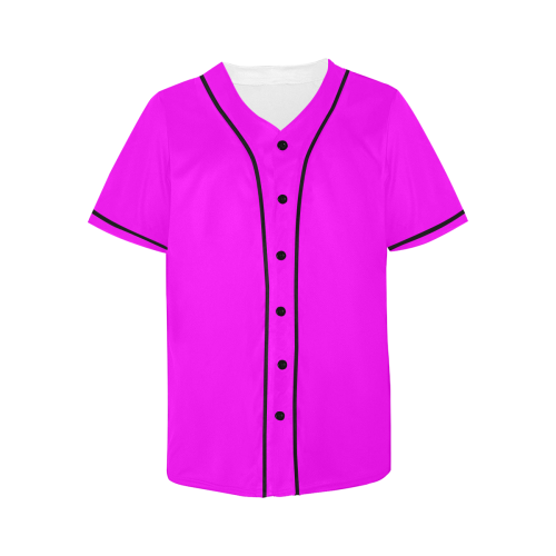color fuchsia / magenta All Over Print Baseball Jersey for Women (Model T50)