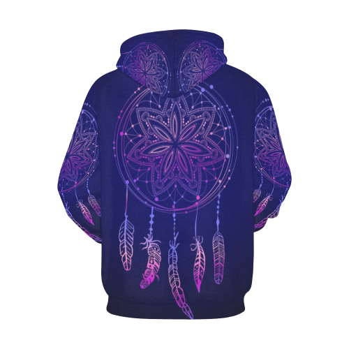 Blue Dreamcatcher All Over Print Hoodie for Women (USA Size) (Model H13)