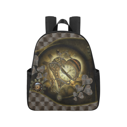 Awesome steampunk heart Multi-Pocket Fabric Backpack (Model 1684)