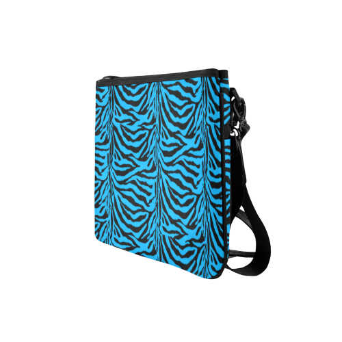 Zebra Animal Pattern on Blue Slim Clutch Bag (Model 1668)