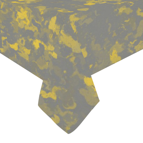 Gray and Yellow Paint Splash Cotton Linen Tablecloth 60" x 90"