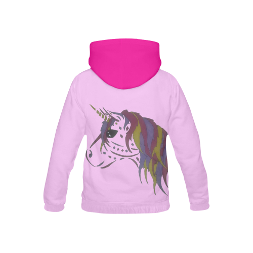 unicornHead All Over Print Hoodie for Kid (USA Size) (Model H13)