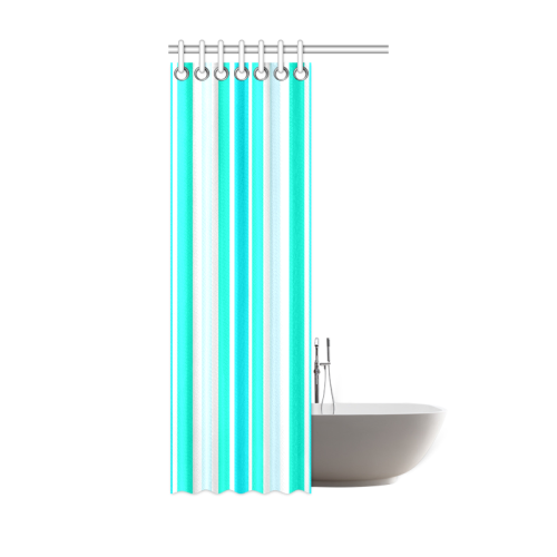 Turquoise Green Stripes Shower Curtain 36"x72"