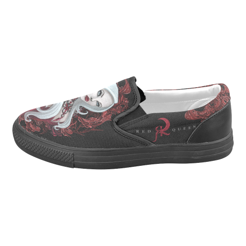 Red Queen Elena Painting Thorns Men's Slip-on Canvas Shoes (Model 019)