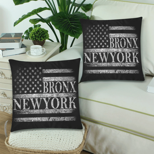 Bronx New York American Pride Custom Zippered Pillow Cases 18"x 18" (Twin Sides) (Set of 2)